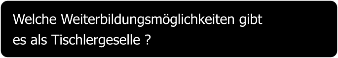 Welche Weiterbildungsmöglichkeiten gibt es als Tischlergeselle ?