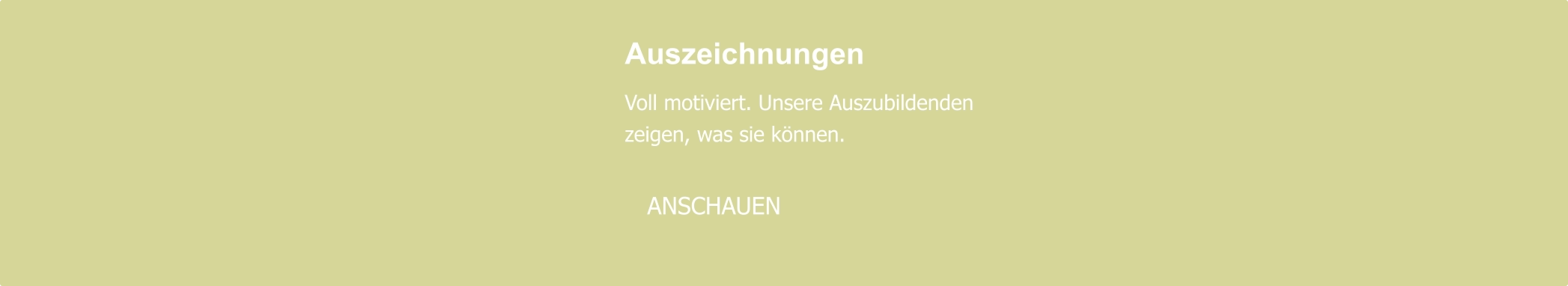 Auszeichnungen  Voll motiviert. Unsere Auszubildenden zeigen, was sie können.     ANSCHAUEN
