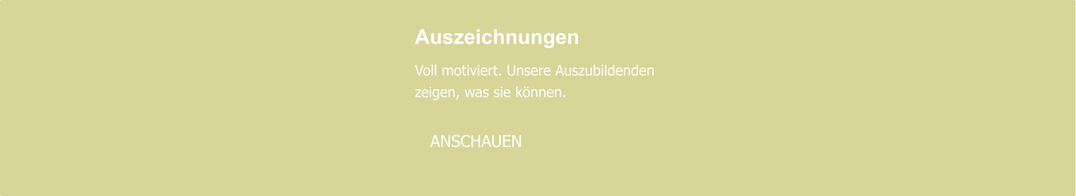 Auszeichnungen  Voll motiviert. Unsere Auszubildenden zeigen, was sie können.     ANSCHAUEN